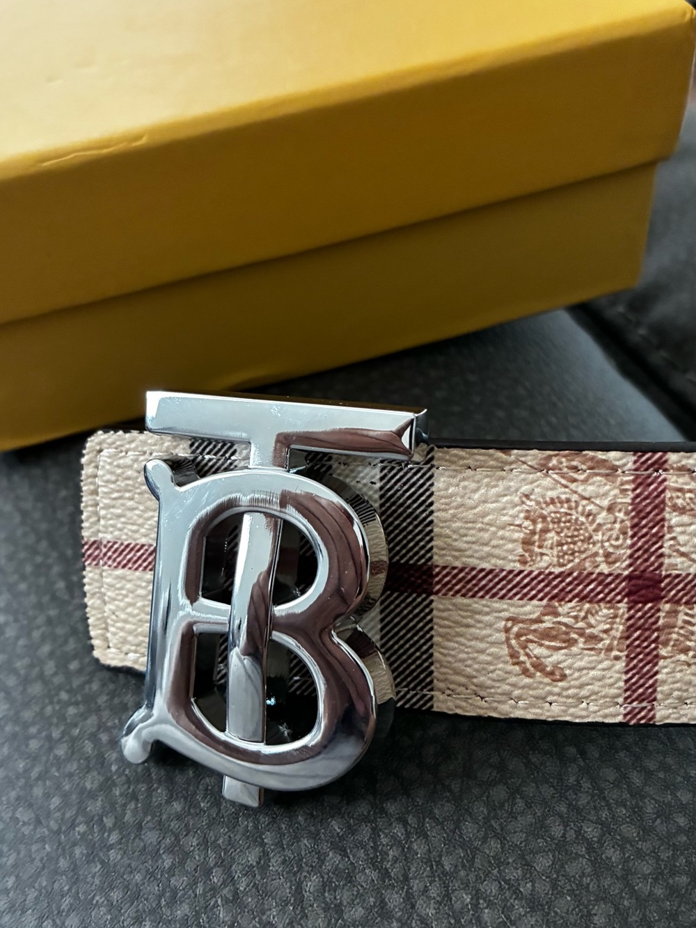 Beige Vintage Check Monogram Buckle designerBelt